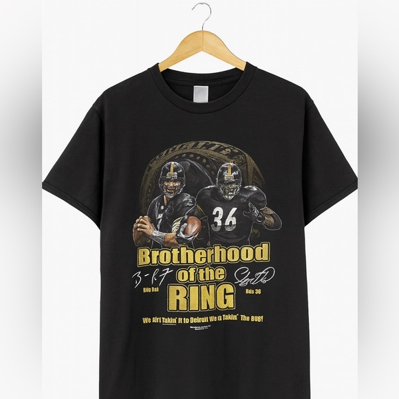 Steelers Big Ben/Jerome Bettis Gildan XL Brotherhood of the Ring T-Shirt #NFL - Picture 1 of 2